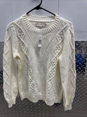 NWT!!! LOFT cable knit pullover sweater Medium